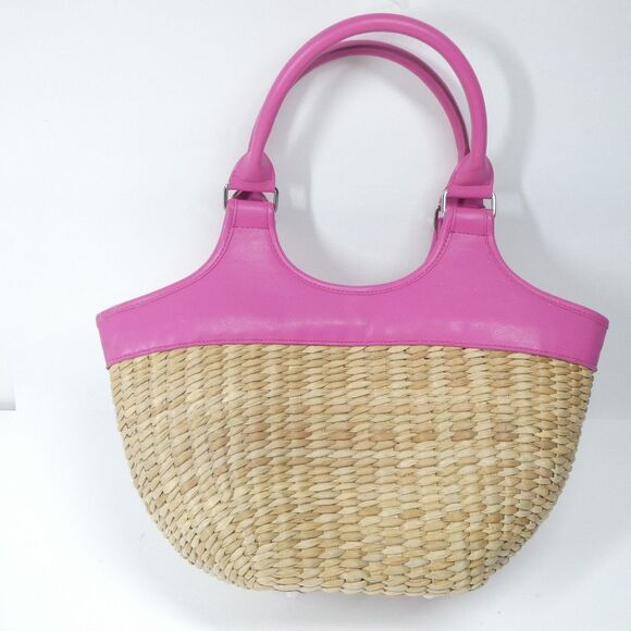 Banana Republic Handbags - Banana Republic Pink Woven Straw Purse Summer 2005 Vintage Y2K